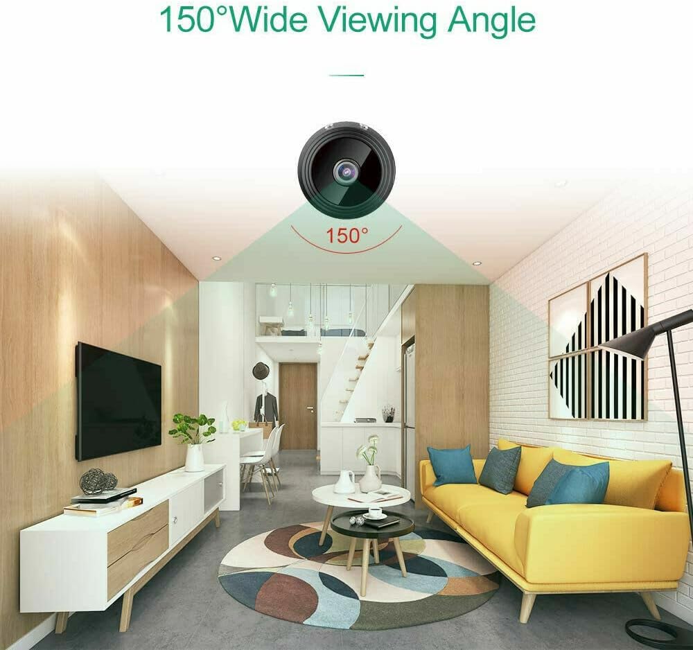 2PCS Mini Hidden Wireless WiFi Camera HD 1080P with Audio and Video