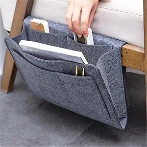 Bedside Caddy, 5 Pockets Felt Bedside Storage Organizer, Hanging Storage Organizer