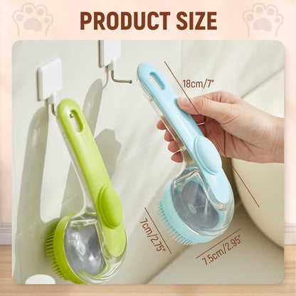 Pack Dog Bath Brush 2 in 1 Cat Shampoo Brush with Soap Dispenser