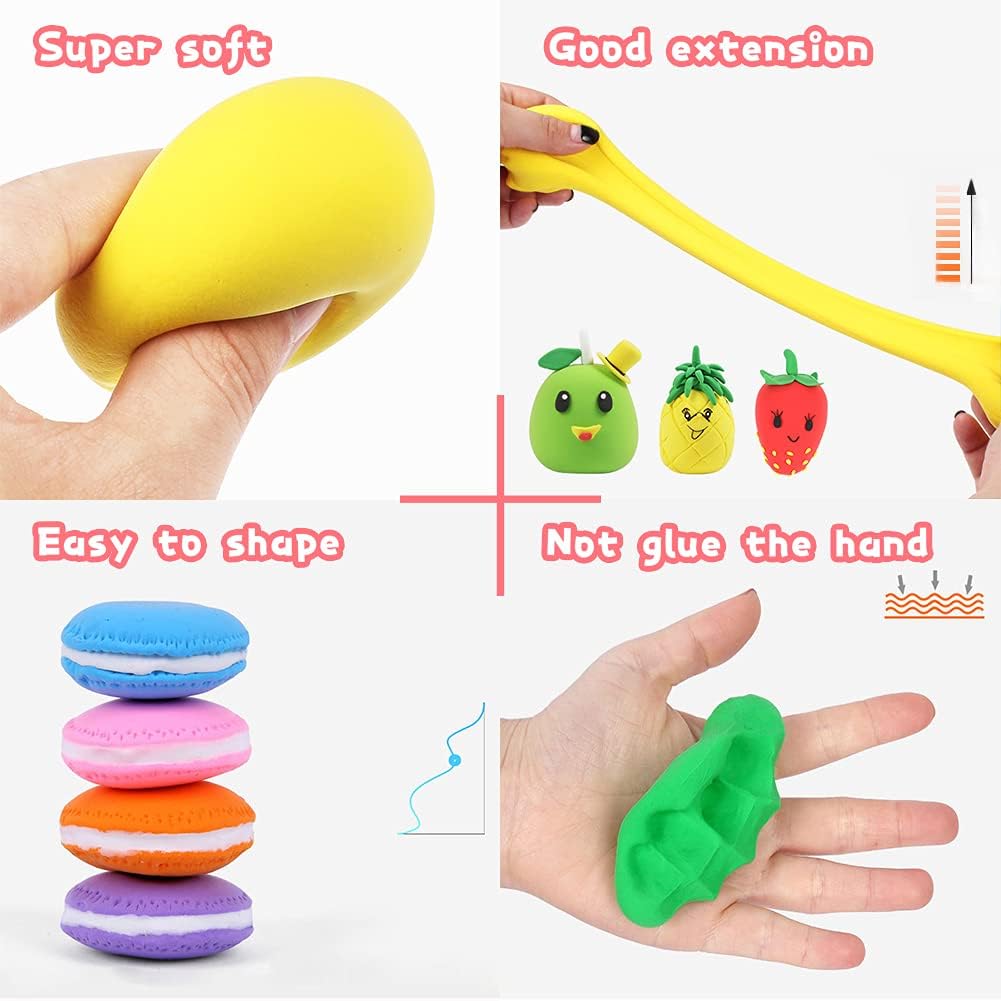 Air Dry Clay Kit for Kids –Non-Toxic Soft Modeling Clay Set