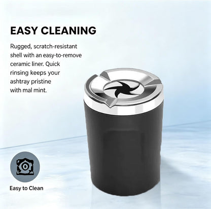 Rotating Car Ashtray With Ceramic Inner Liner, Automotive Ash Holder With Fireproof Core