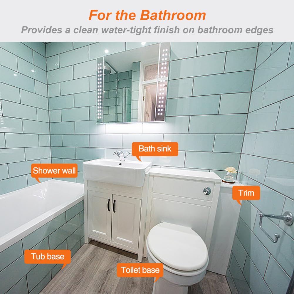 Clear Caulk Tape for Kitchen & Bathroom, Countertop Sink Tub Shower Caulk Strip