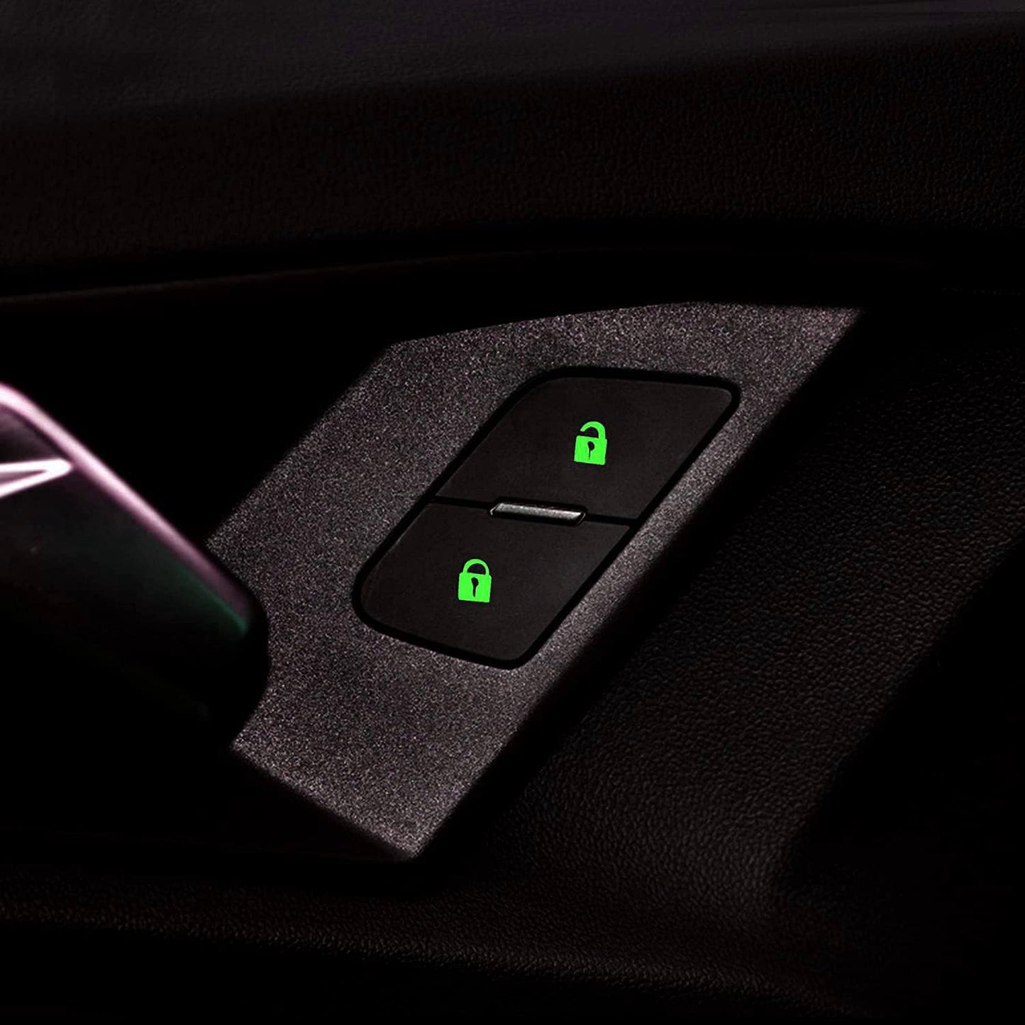 2 Sheets Control Switch Luminous Sticker for Car Outer Door Handle Button