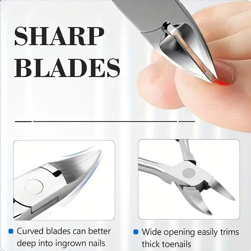 5Pcs Stainless Steel Nail Tool Set - Complete Manicure & Pedicure Kit with Nail Clippers, File & Nippers