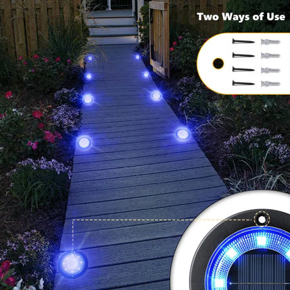 2PCS 2-in-1 Waterproof Solar Outdoor LED Lights - Solar Powered