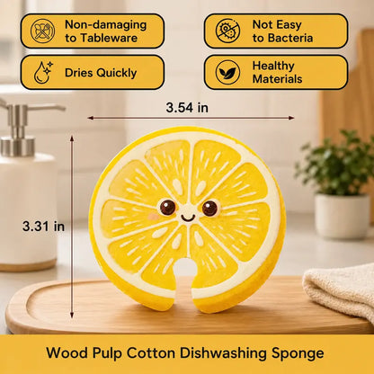 6PCS Compressed Cellulose Sponges - Fruit-Shaped Natural Pop-Up