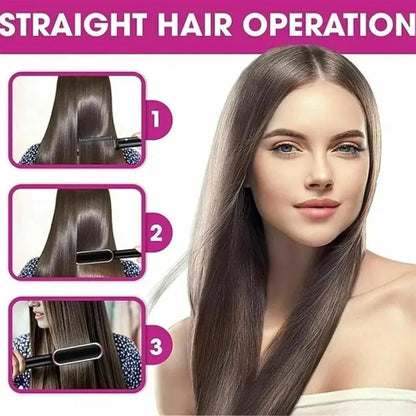 2 In 1 Hair Straightener Brush And Curler 5 Temp Settings