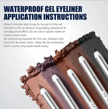 2Pcs Waterproof Gel Eyeliner Stick - Flawless, Ultra-Smooth Creamy Glide