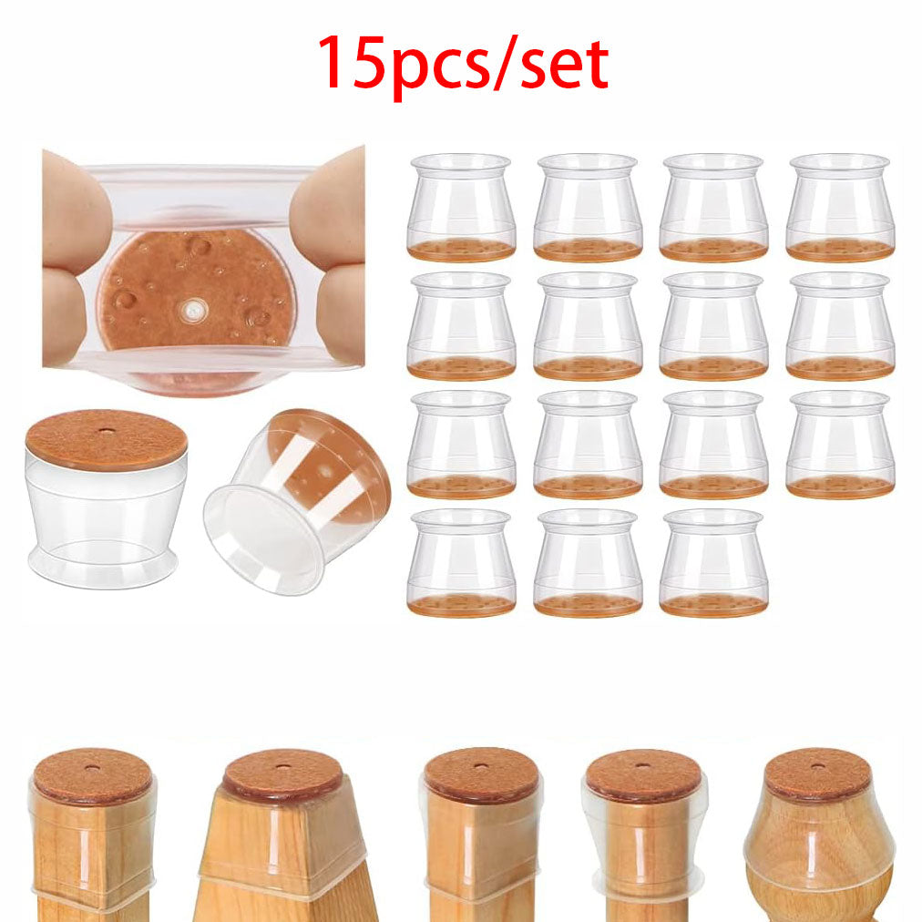 15 Pcs Chair Leg Floor Protectors for Hardwood Floors Silicone Covers
