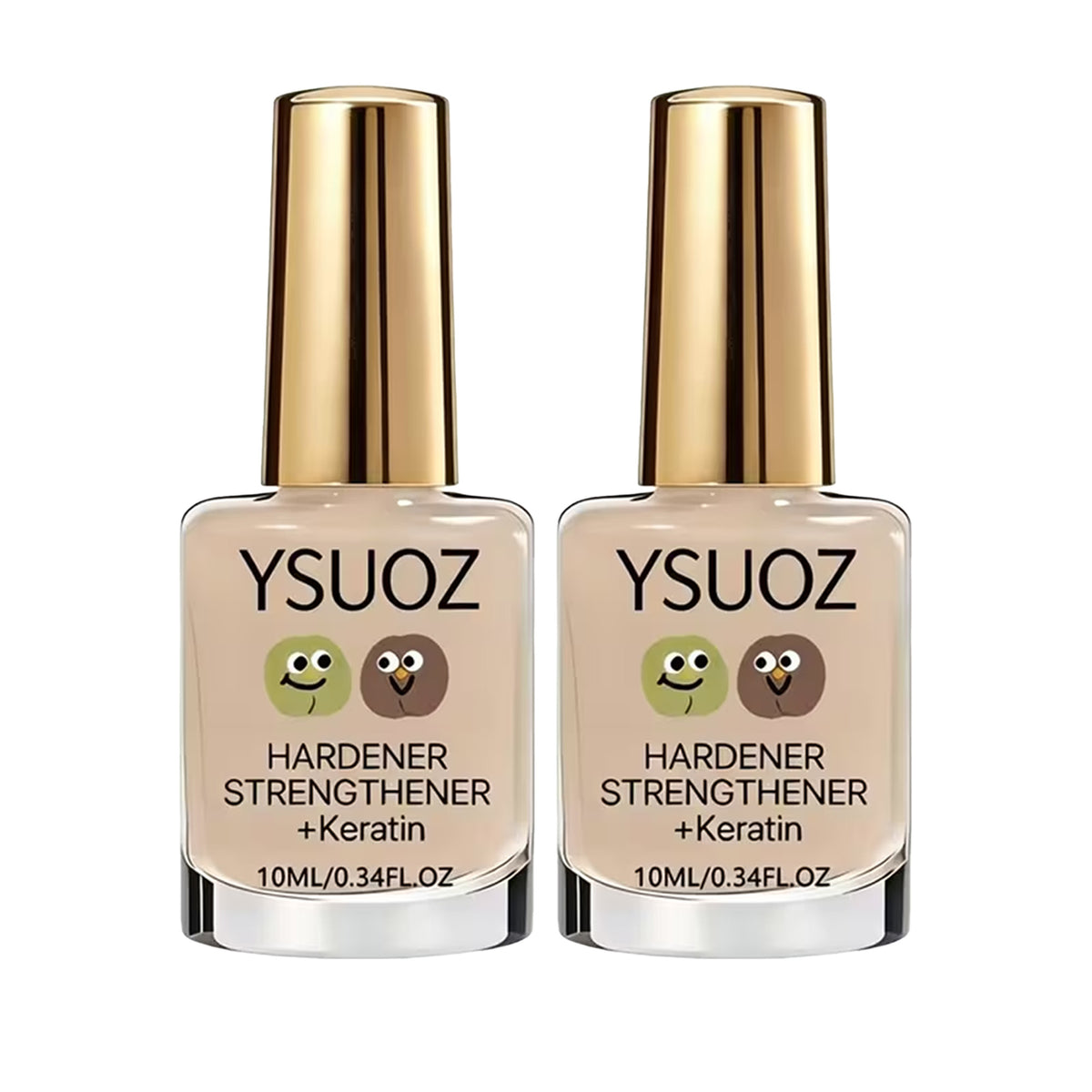 2Pcs Nude Nail Strengthener with Vitamin E improves nail surface and protects brittle nails