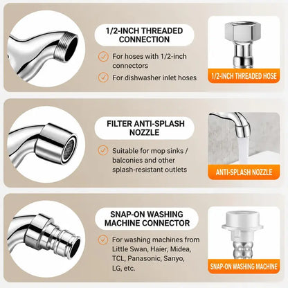 Brass Lockable Water Faucet with Key, 1/2 Inch Outdoor Anti-Theft Tap, Frost & Explosion Proof Heavy Duty Spout