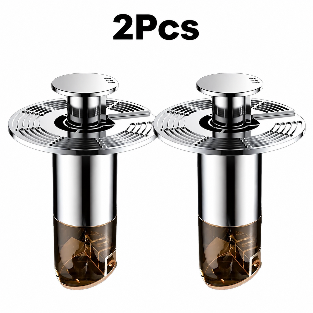 2Pcs Universal Fully Automatic Floating Floor Drain with Extended Anti-Odor Core