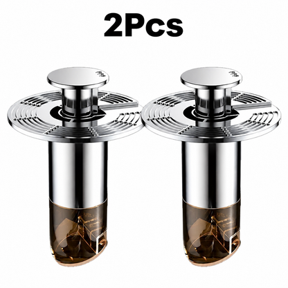 2Pcs Universal Fully Automatic Floating Floor Drain with Extended Anti-Odor Core