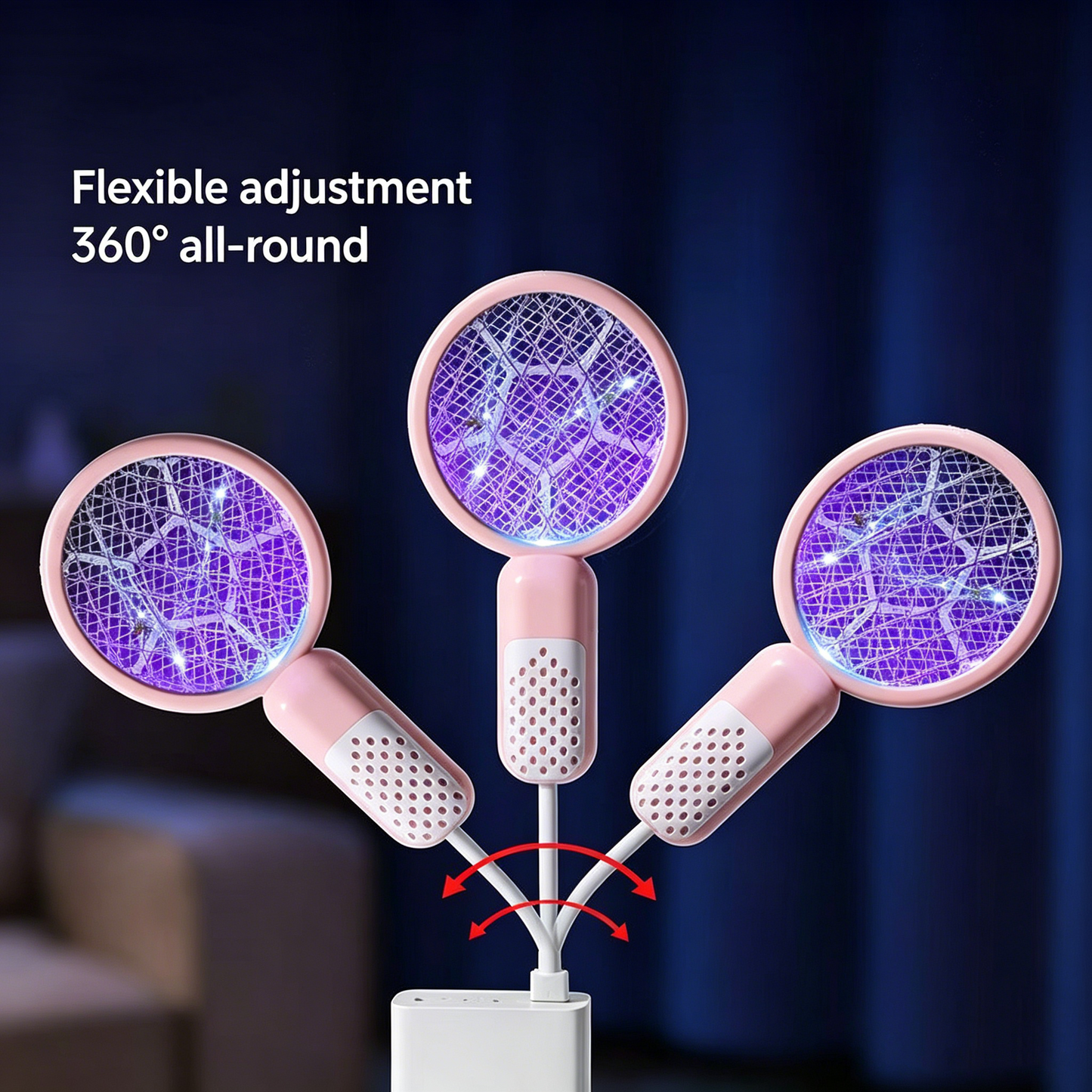 Trap Lamp for Indoor,Fly Attractant Zapping Machine - Portable Long Lasting Quiet Rechargeable Zapper