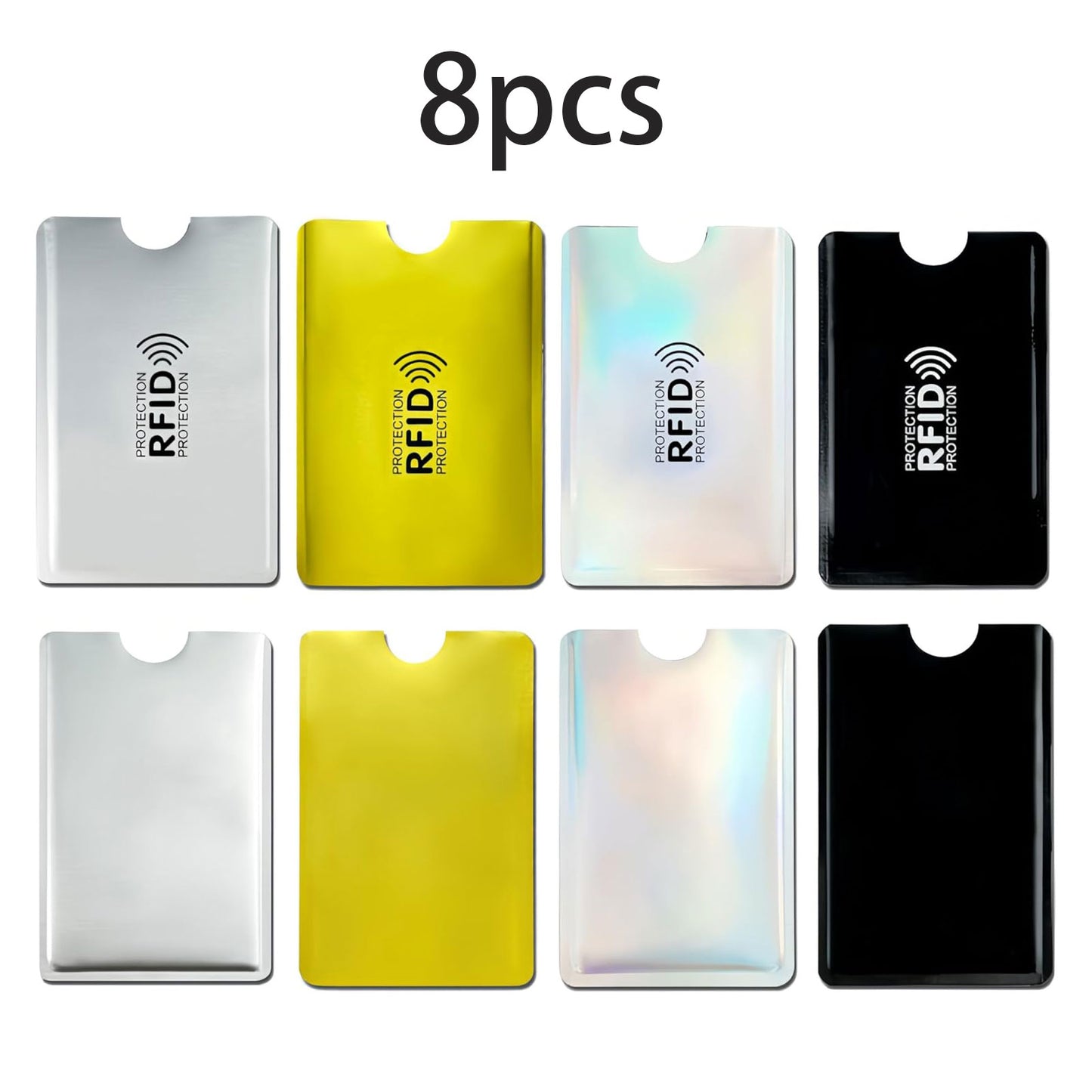 8PCS RFID Blocking Sleeves | Secure Credit Card Protector & ID Shield | Waterproof