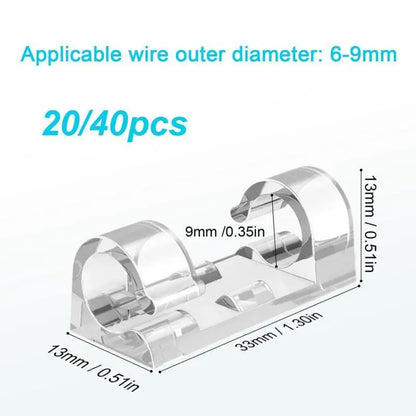Self-Adhesive Cable Clips, Space-Saving Wire Cord Organizer for Desk