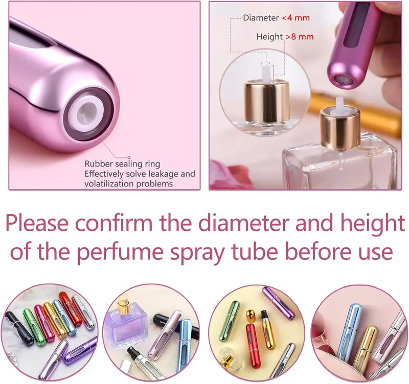 4-Pack 5ml Sturdy Aluminum Refillable Perfume Atomizer Set