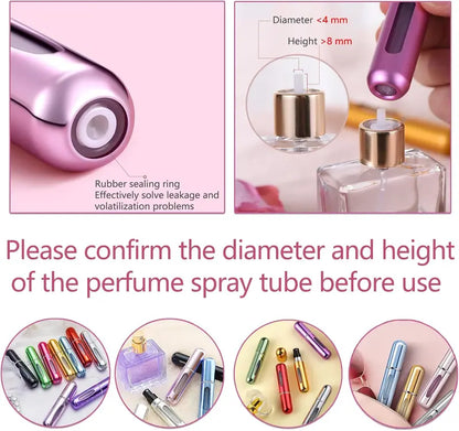 4-Pack 5ml Sturdy Aluminum Refillable Perfume Atomizer Set