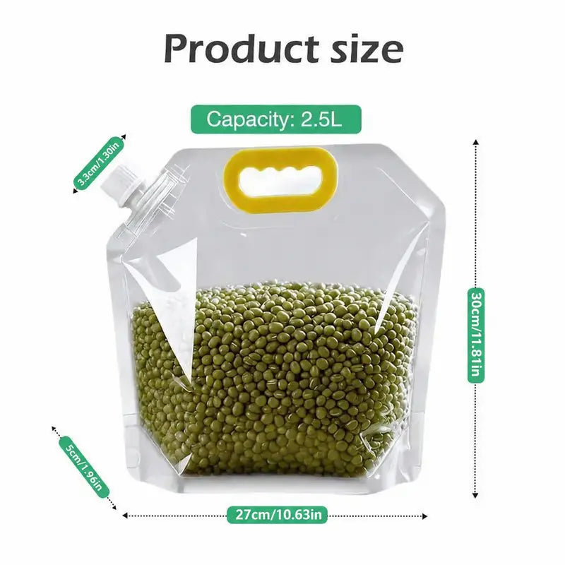 5 Pack Reusable Food Storage Bags, Leakproof & Moisture-Resistant Pouches