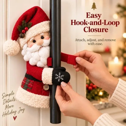 2 PCS Christmas Handle Covers, Plush Santa & Snowman Handle Huggers for Refrigerator, Oven, Cabinet & Door Handles