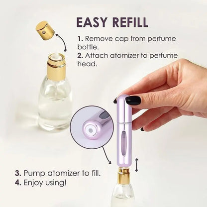 4-Pack 5ml Sturdy Aluminum Refillable Perfume Atomizer Set