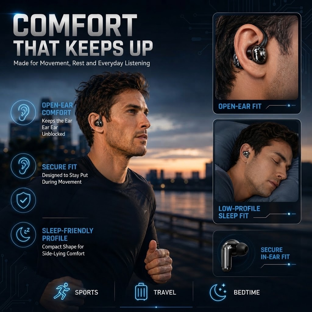 3-in-1 Bluetooth Wireless Earbuds with Chargeable Power Bank Case Interchangeable Clip-On