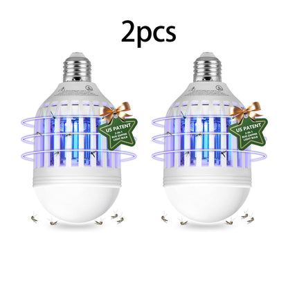 2 PCS Bug Zapper Light Bulb 2-in-1 Indoor Mosquito Zapper Gnat Trap