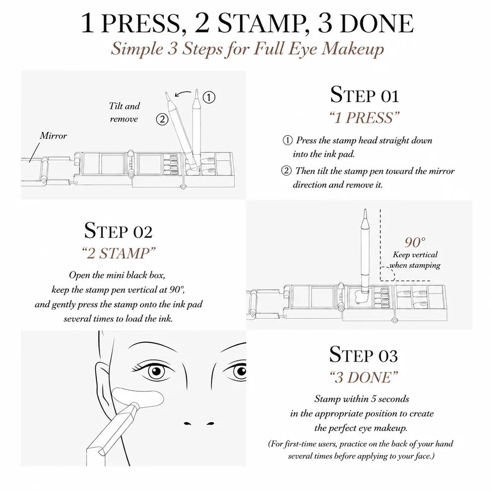 3-in-1 Eyeliner & Bottom Lash Stamp Kit, Waterproof