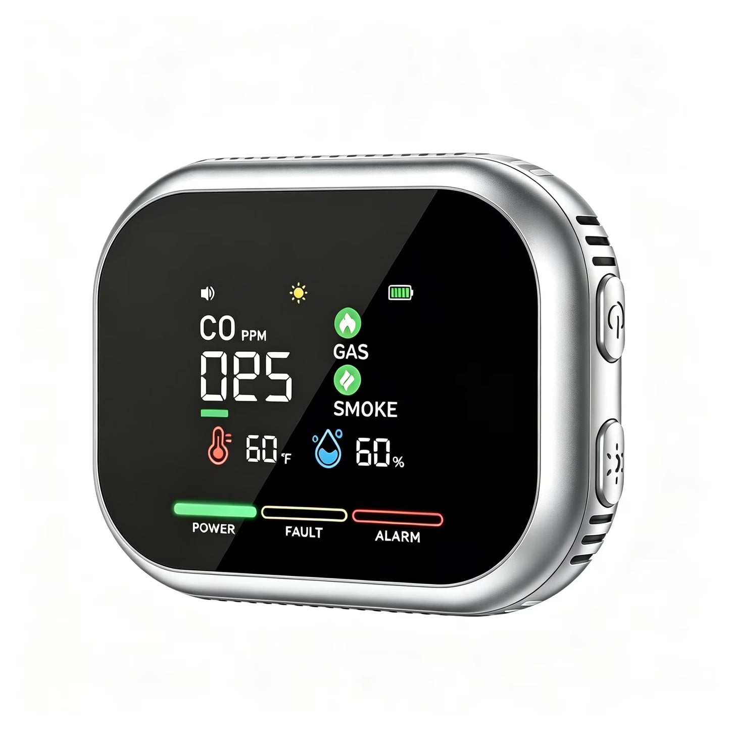 6-in-1 Portable Detector with Natural Gas & Temperature Humidity Sensors Plug-and-Play Design