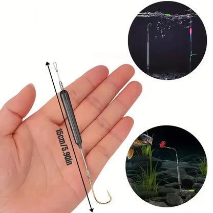 5Pcs Pre-Tied Off Bottom Fishing Rig Anti‑snag Floating Hook Leaders, Suspension Fishing Hair Rigs Hooks