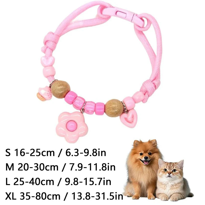 Camphor Wood Adjustable Pet Collar - Repels Mosquitoes, Fleas, And Lice