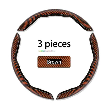 3Pcs Car Non-Slip Steering Wheel Protector, Universal 15 Inch, Carbon Fiber Design