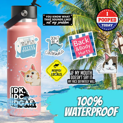 130Pcs Holographic Funny Luggage Stickers Scrapbooking Skateboard Guitar Water Bottle Gift