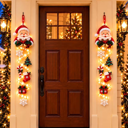 New Light‑Up Glowing Christmas Door Hanger - Festive Home Decor
