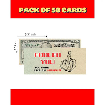 50 Pack You Park Like An A-hole Bad Parking Prank Cards Funny