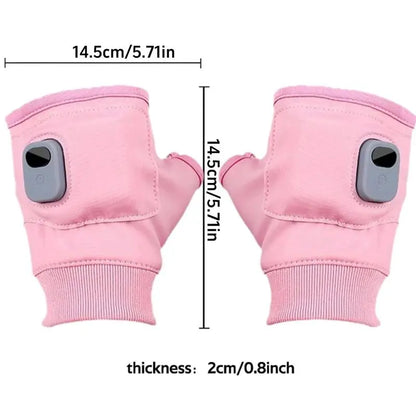 Unisex Rechargeable Fingerless Cut Heated Gloves 5s Heat Boost