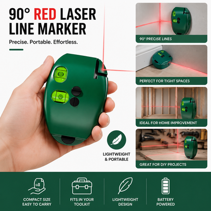 90 Degree Electronic Red Light Scale, Self-leveling Line, Vertical Mouse Levels Infrared Horizontal