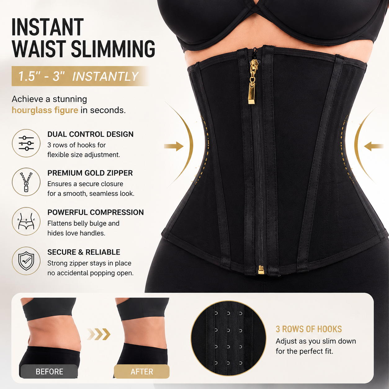 Waist Trainer for Women Tummy Control Corset Waist Cincher Body Shaper