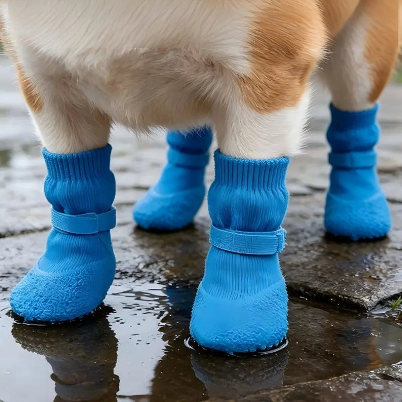 4PCS Dog Shoes Hot Pavement Summer with Soft Anti-Slip Rubber Sole