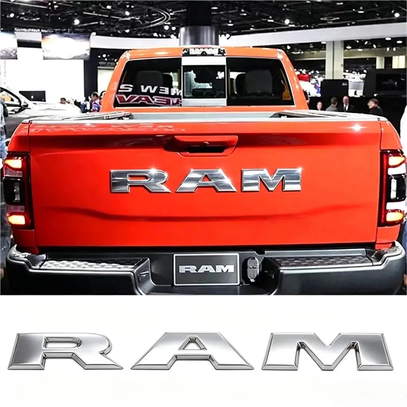 3D ABS Plastic Letter-Shape Tailgate Emblem Sticker for Dodge RAM 1500/2500/3500 Pickups - Decal for Trucks