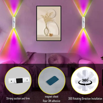 2 Pcs Smart LED Motion Sensor Night Light, Dimmable RGB Color