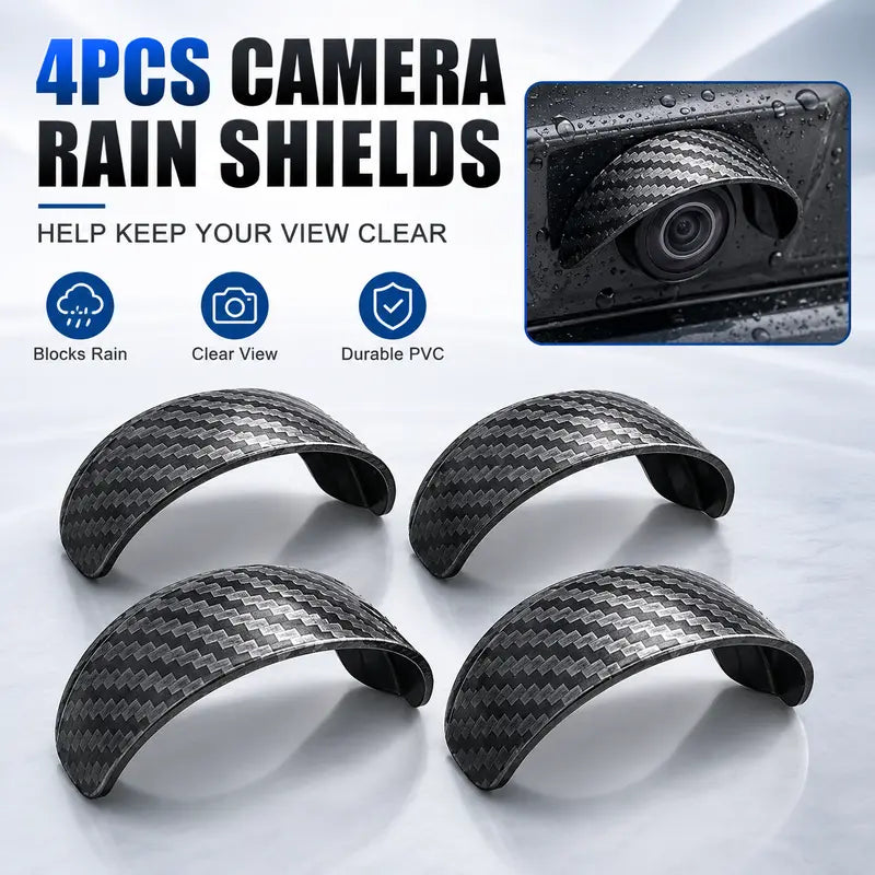 4Pcs Car Rear‑View Camera Rain Shield, Soft PVC Sun Shade Cover