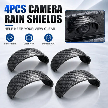 4Pcs Car Rear‑View Camera Rain Shield, Soft PVC Sun Shade Cover