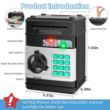Piggy Bank for Kids Adults, Electronic ATM Coin Cash Bank