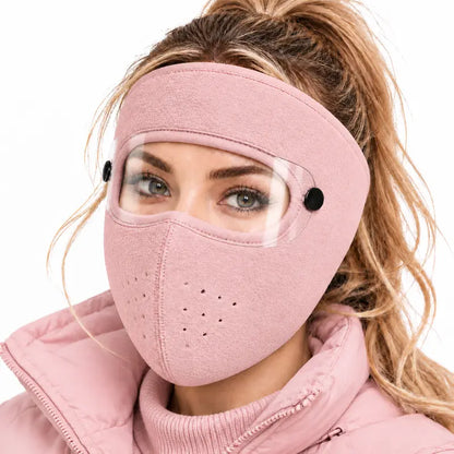 Winter Face Mask with Detachable Goggles, Windproof Thermal