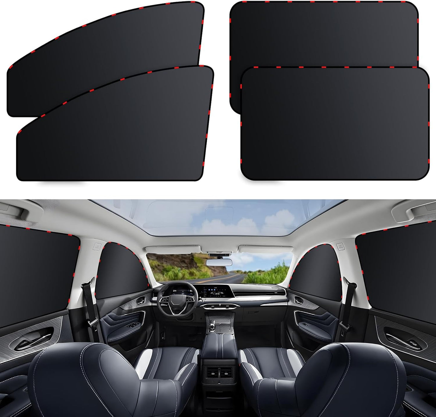 Car Privacy Curtains, Full Blackout Car Window Shades