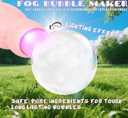 Rechargeable Automatic Smoke Bubble Maker,Colorful Lights & Music
