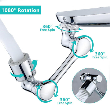 1080° Swivel Faucet Extender,2 Flow Modes Rotatable Sink Aerator Extension