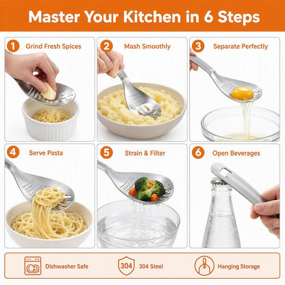 5 in 1 Egg Separator for Raw Eggs, Potato Masher Multifunction Cooking Spoon