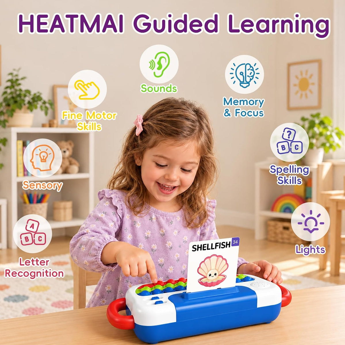 Talking Flash Cards Interactive Educational Toys Keyboard Learning Toy for Kids